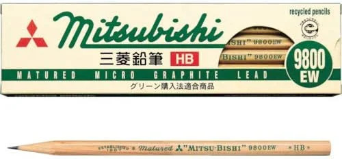 Mitsubishi Pencil K9800EWHB Recycled Pencils, 9800EW HB, 1 Dozen