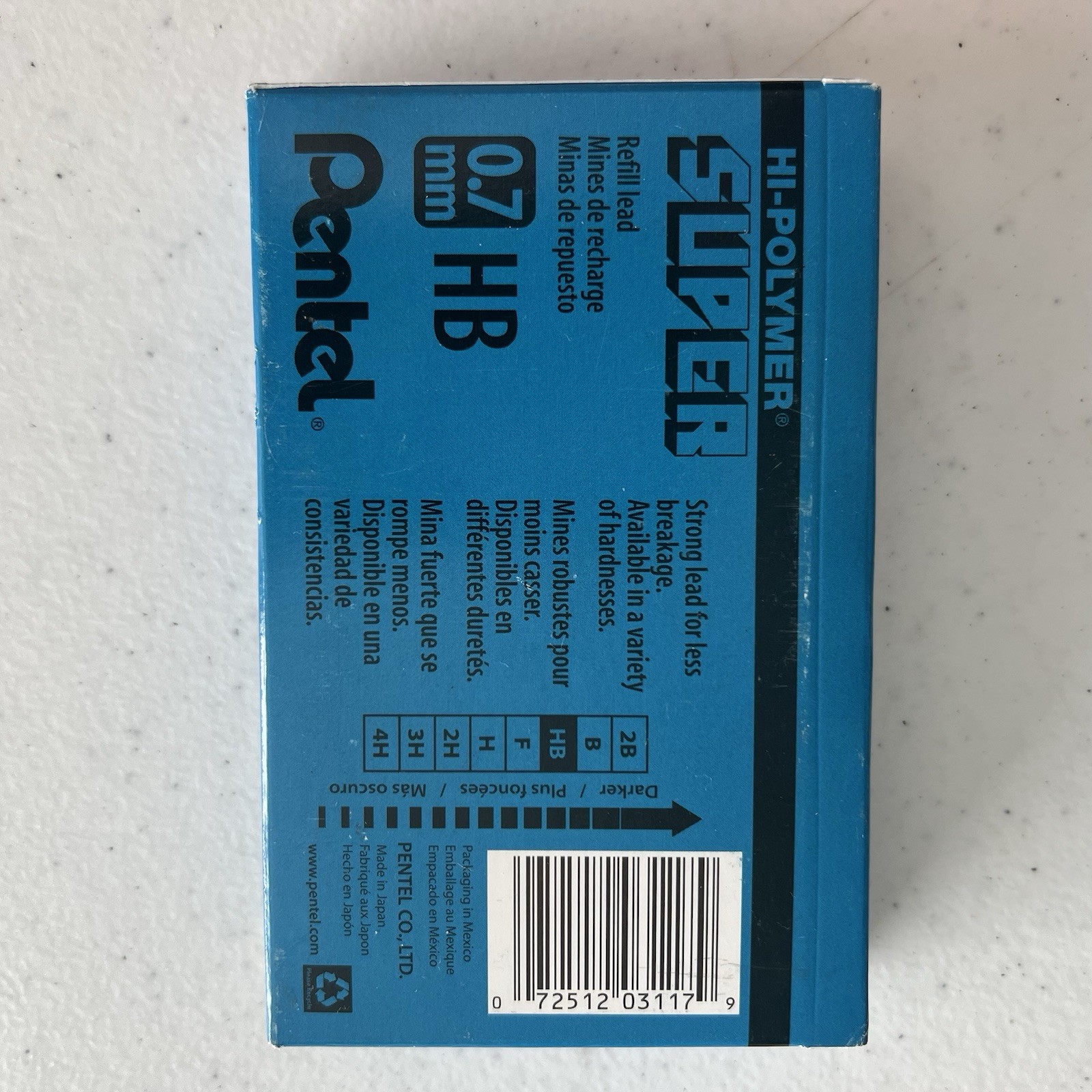 Super Hi-Polymer Lead Refills, (0.7mm), Medium, 360 Count (Pack of 1) HB Lead.