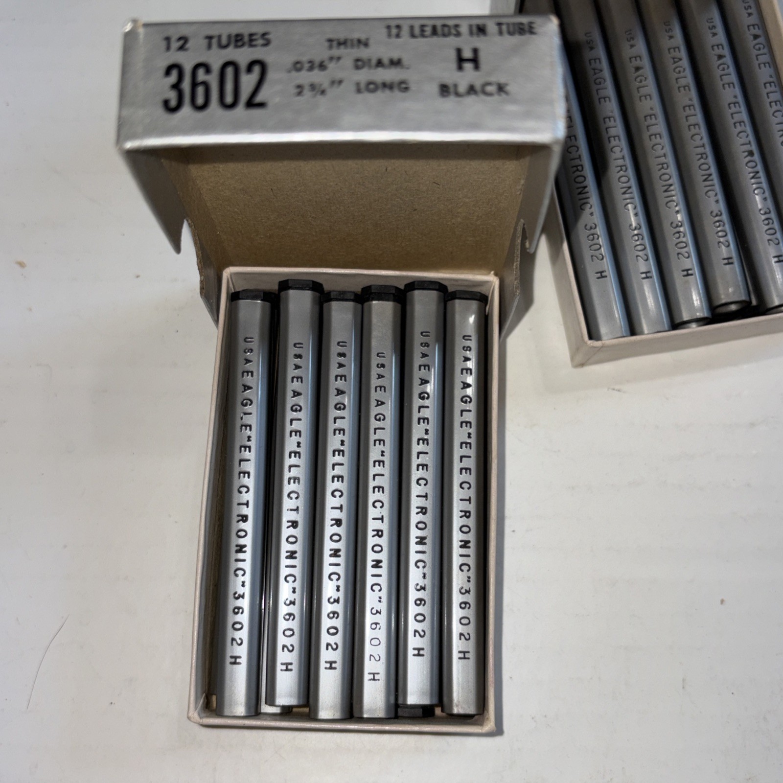 Lot Of 60 Tubes Eagle Electronic 3602 Refill Leads H HB 2H F .036”x 2 3/4”
