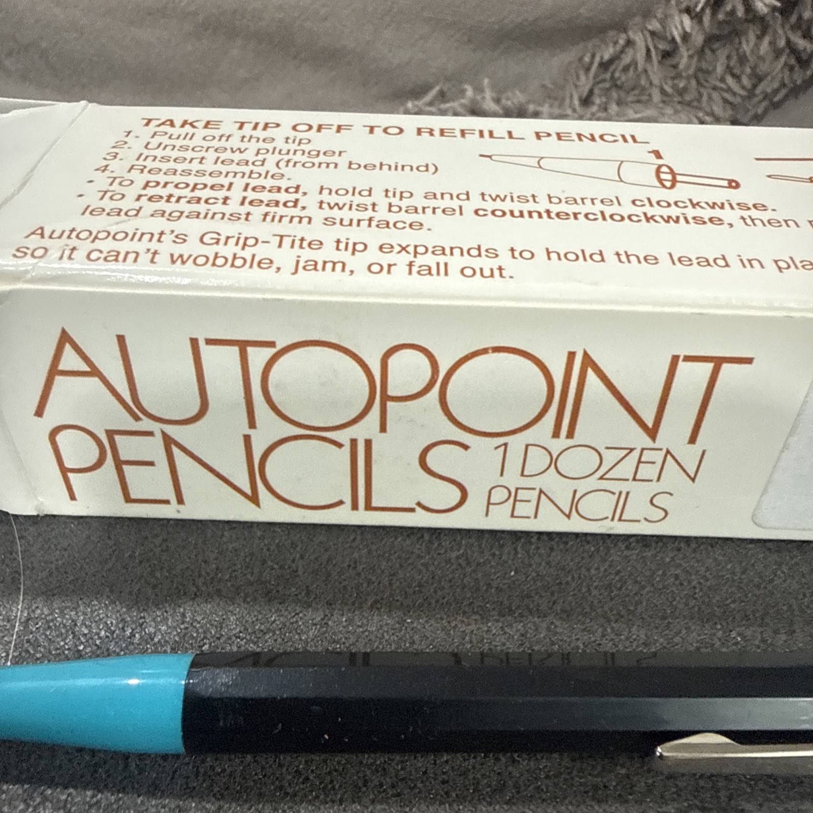 Autopoint Double End Twin Point Mechanical Pencil Red And Blue ends VTG Box 12