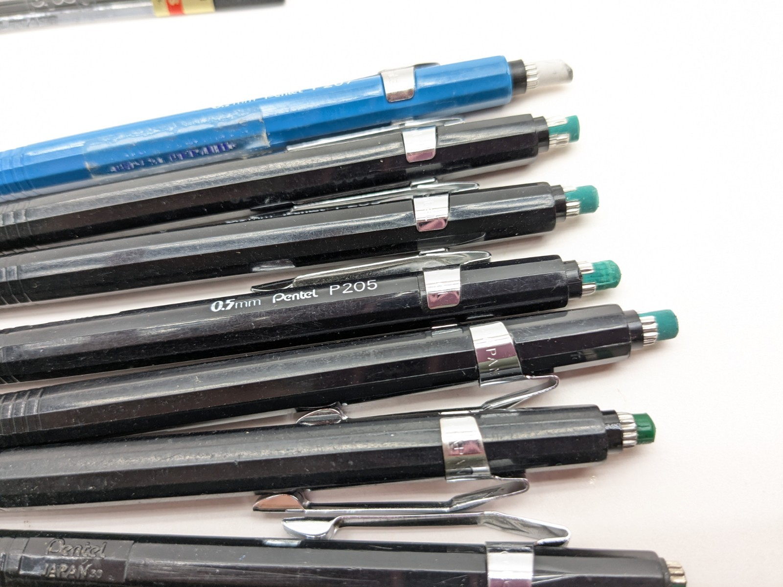 Pentel mechanical pencil p203 Brown 0.3mm Black Pencil p205 05mm lot of 10