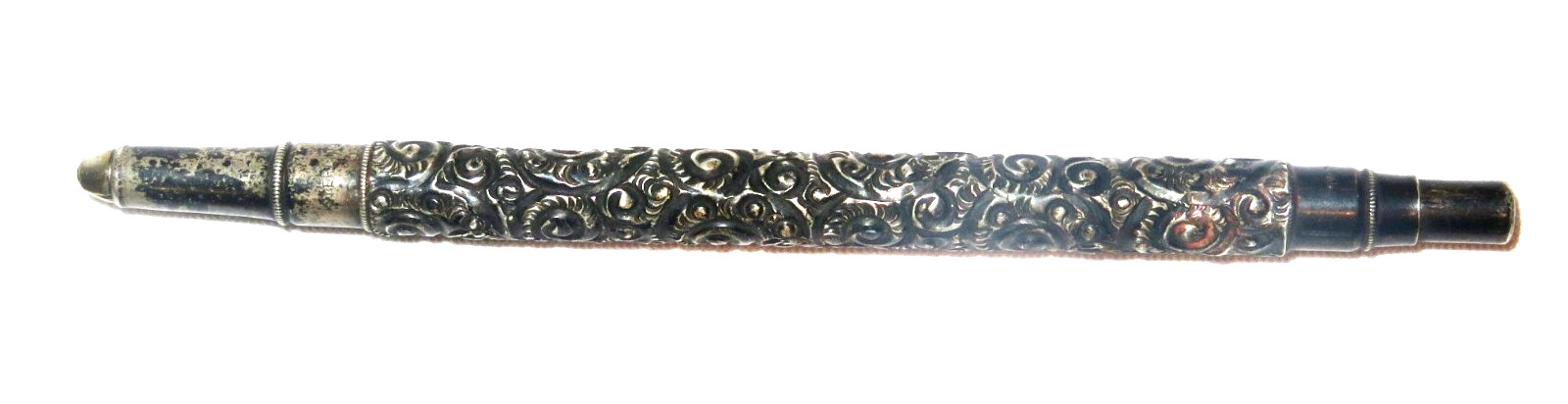 Antique Sterling Silver Ornate Mechanical Pencil 1800’s Filigree Detailed – NICE