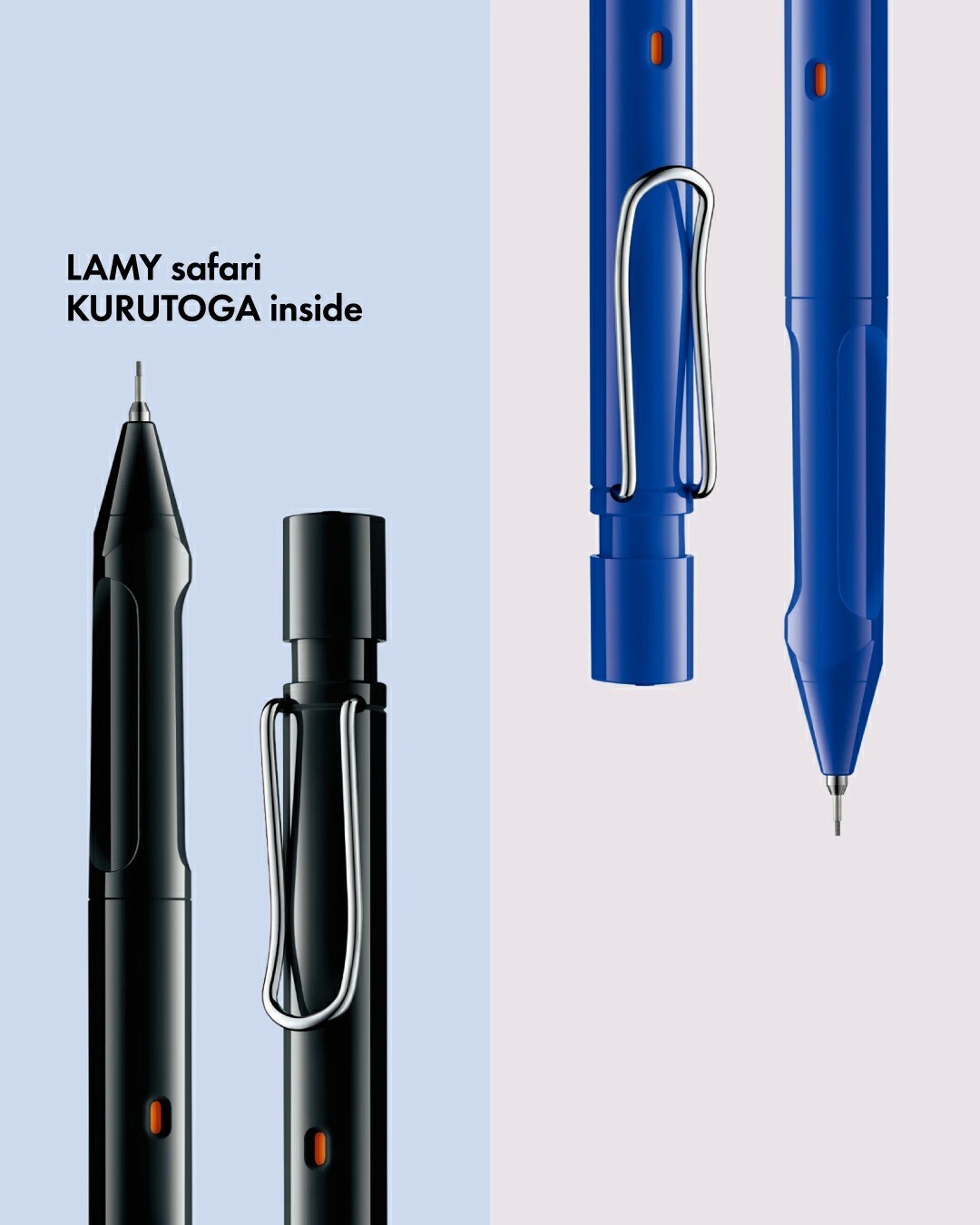 LAMY safari KURUTOGA inside 0.5mm Mechanical Pencil Black Mitsubishi Japan