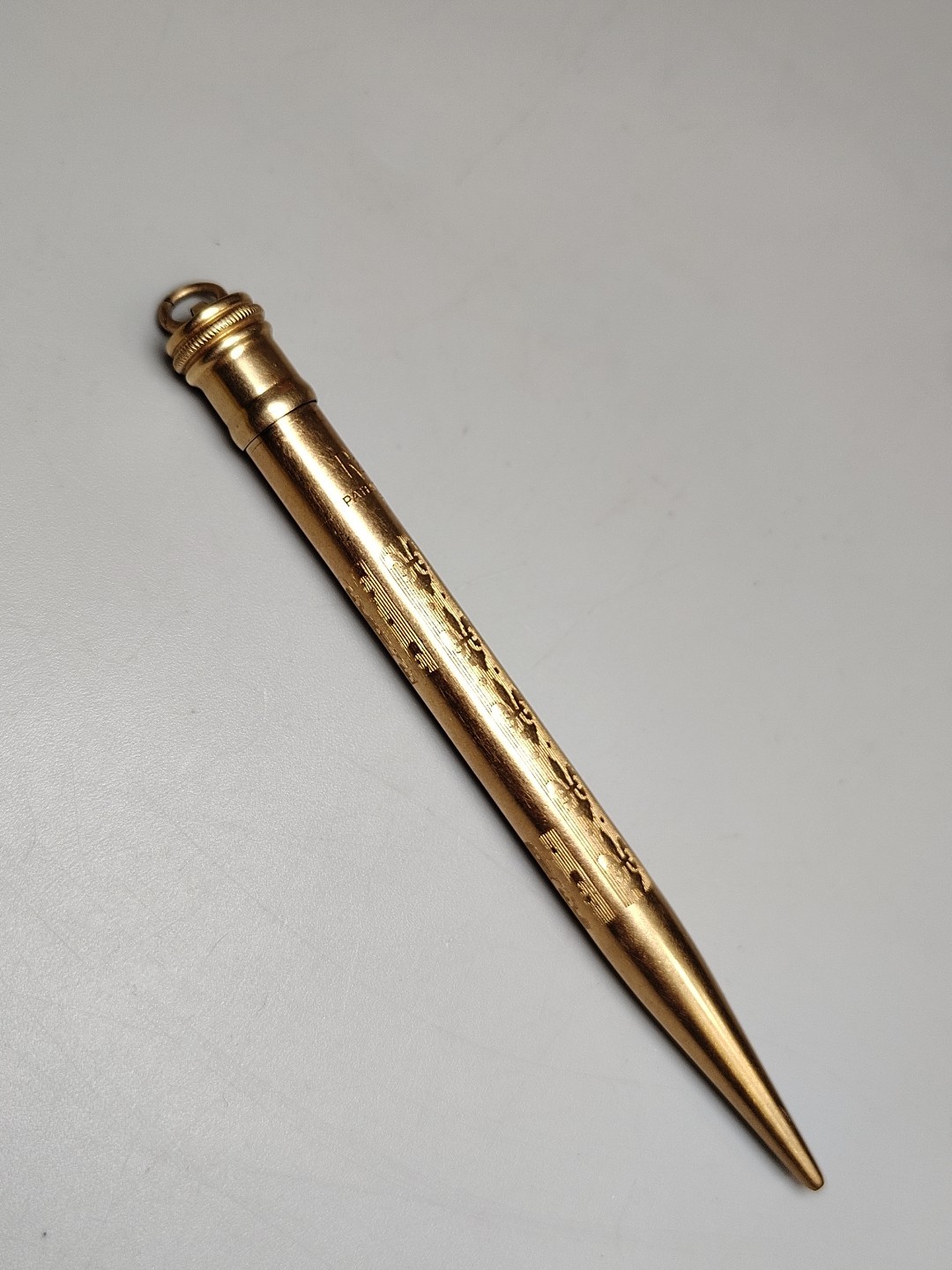 Redipoint 4” Chatelaine Deco Fleur De Lis Design Rolled Gold Mechanical Pencil