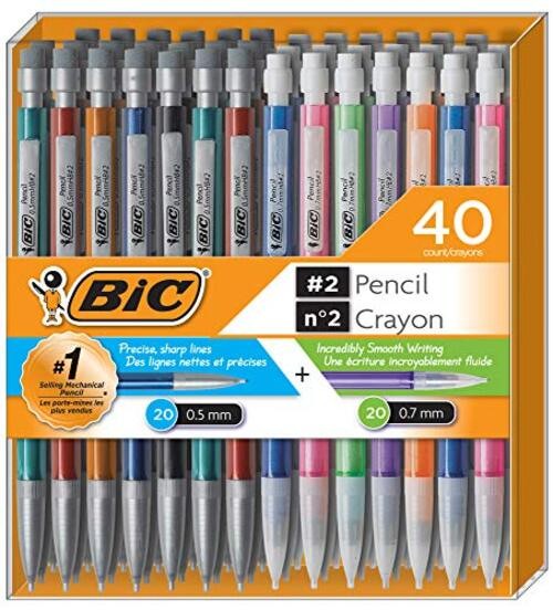 Mechanical Pencil #2 EXTRA SMOOTH, 40 Pack Of Twenty 0.5mm, and Twenty 0.7 mm