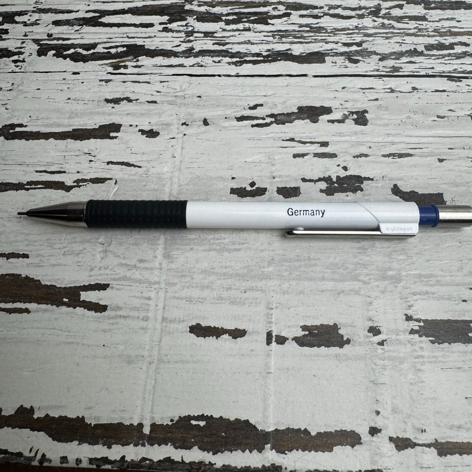 Vintage Staedtler Marsmicro Drafting Mechanical Pencil 0.7mm Germany White Blue
