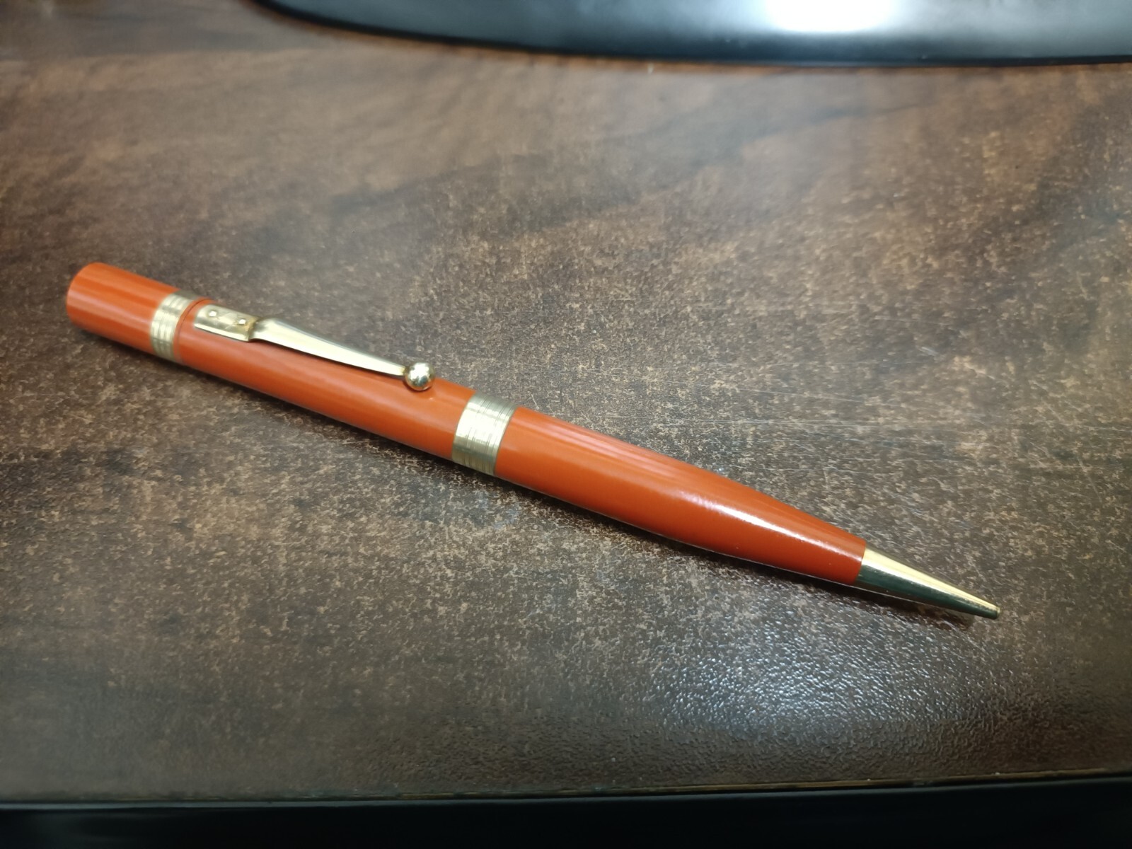 ANTIQUE SWAN MABIE TODD & CO. FYNE POYNT PENCIL RED HARD RUBBER 1920’s OVERSIZE