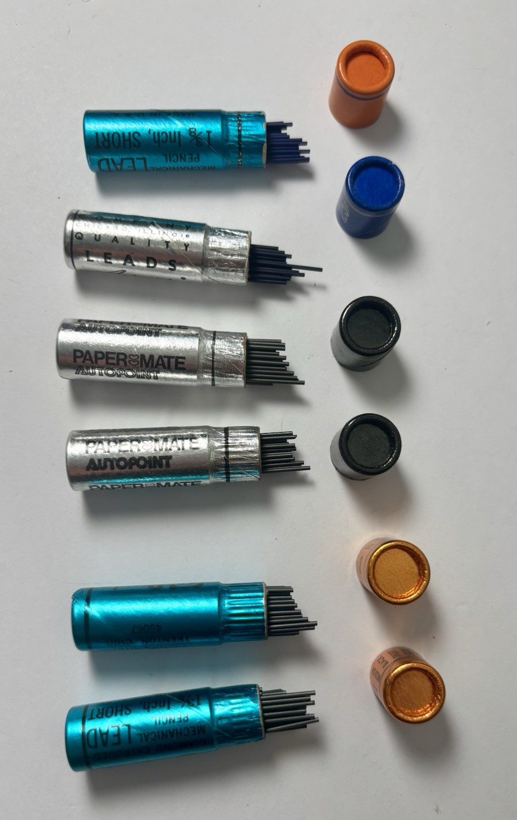 Vintage Mechanical Pencil Lead Lot – Dur-O-Lite Pentel Scripto Autopoint Faber