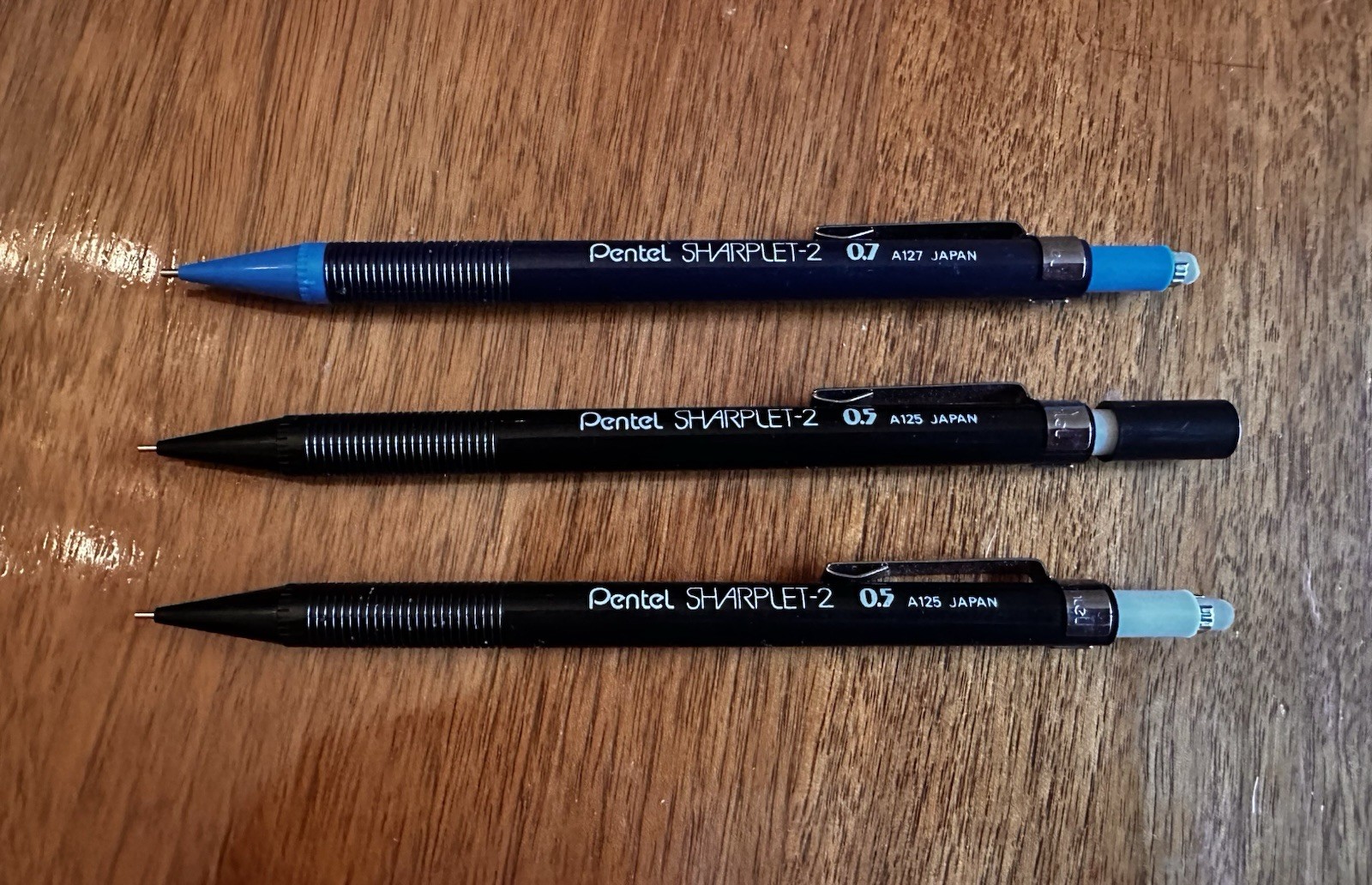 Lot Of 3 PENTEL 0.5MM And 0.7MM MECHANICAL PENCILS VINTAGE MADE IN JAPAN
