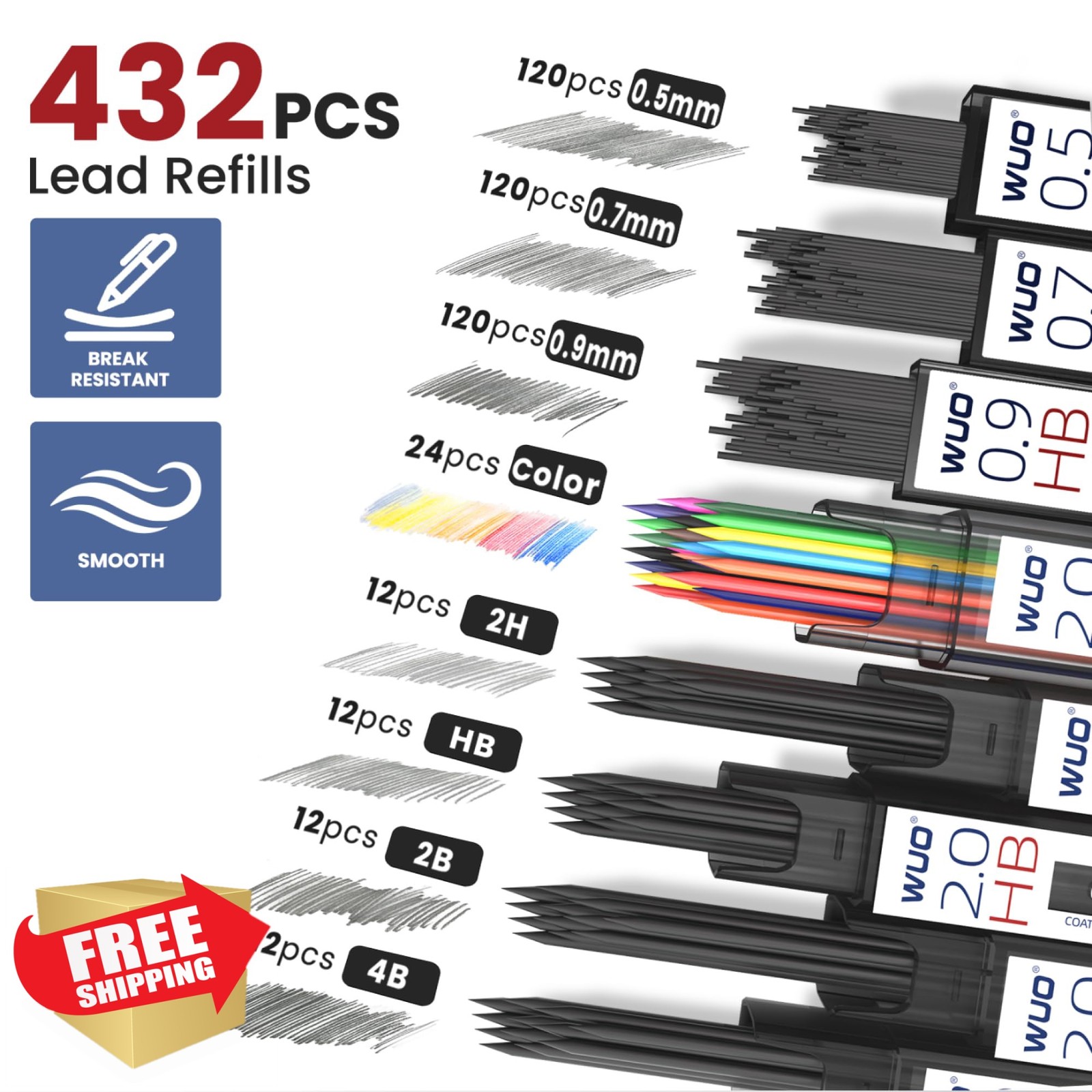 WUO Mechanical Pencil Set 0.5-2.0mm