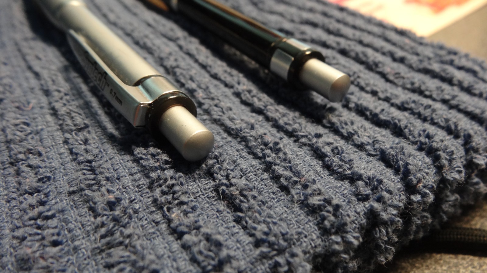 2 Pentech Syntech .7mm Mechanical Pencils, Silver & Black Used Please Read