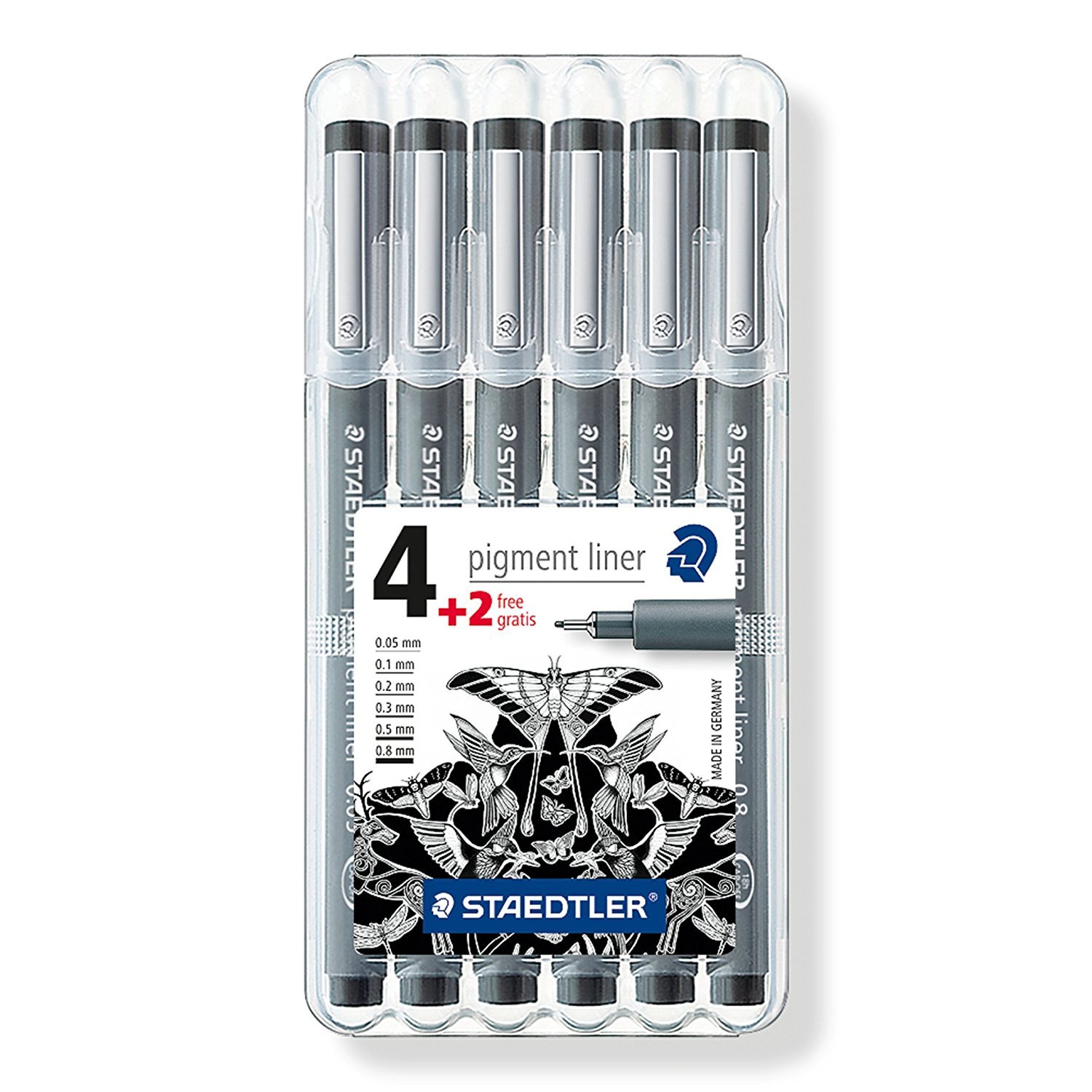 STAEDTLER JAPAN Pigment Liner Parker 0.05 – 0.8mm Pen 6pens set 308 SB6P
