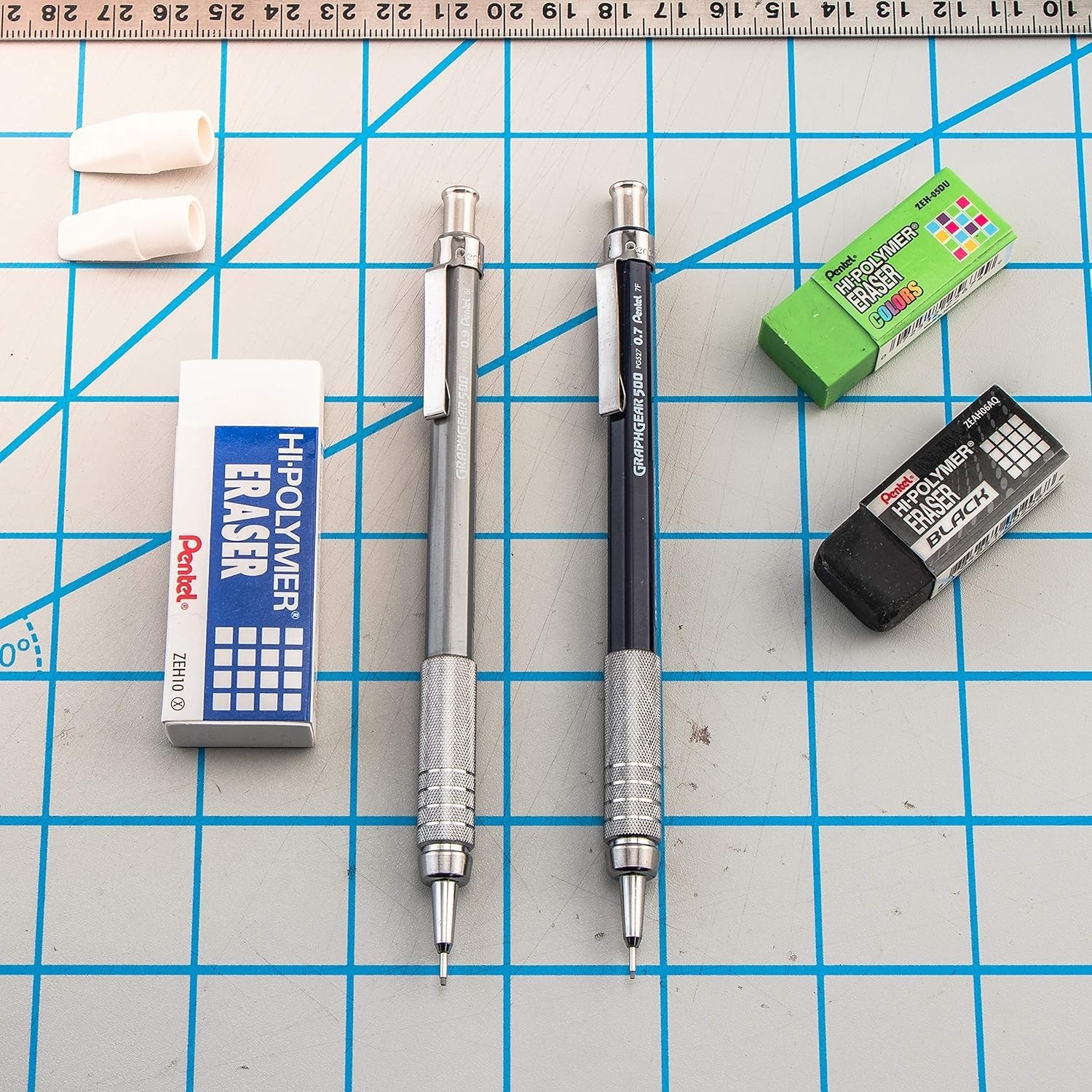 0.5mm GraphGear 500 Refillable Mechanical Pencil with Hi-Polymer Lead and Eraser