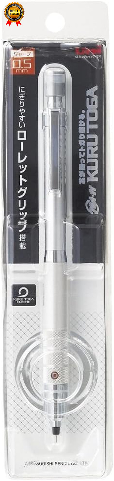 Kuru Toga Roulette Model Auto Lead Rotation 0.5Mm Mechanical Pencil Silver Body