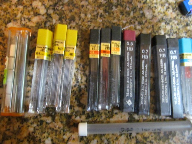 *Vtg Lot of Pentel HB Hi-Polymer .7mm, .5mm .9mm Mechanical Pencil Lead, Erasers