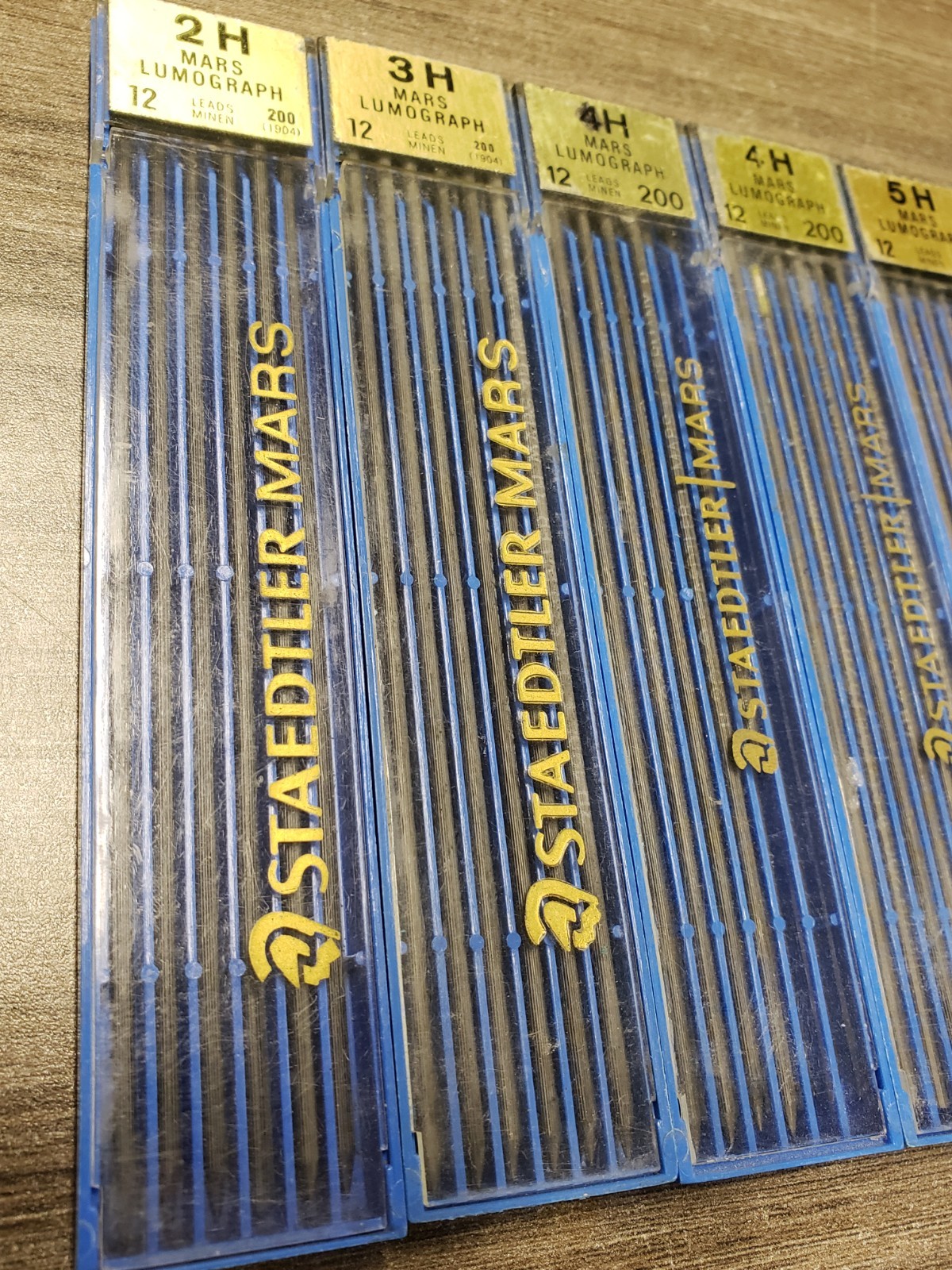 Lot of 10 Staedtler Mars Lumograph Mechanical Pencil Leads 2H 3H 4H 5H 6H 9H F