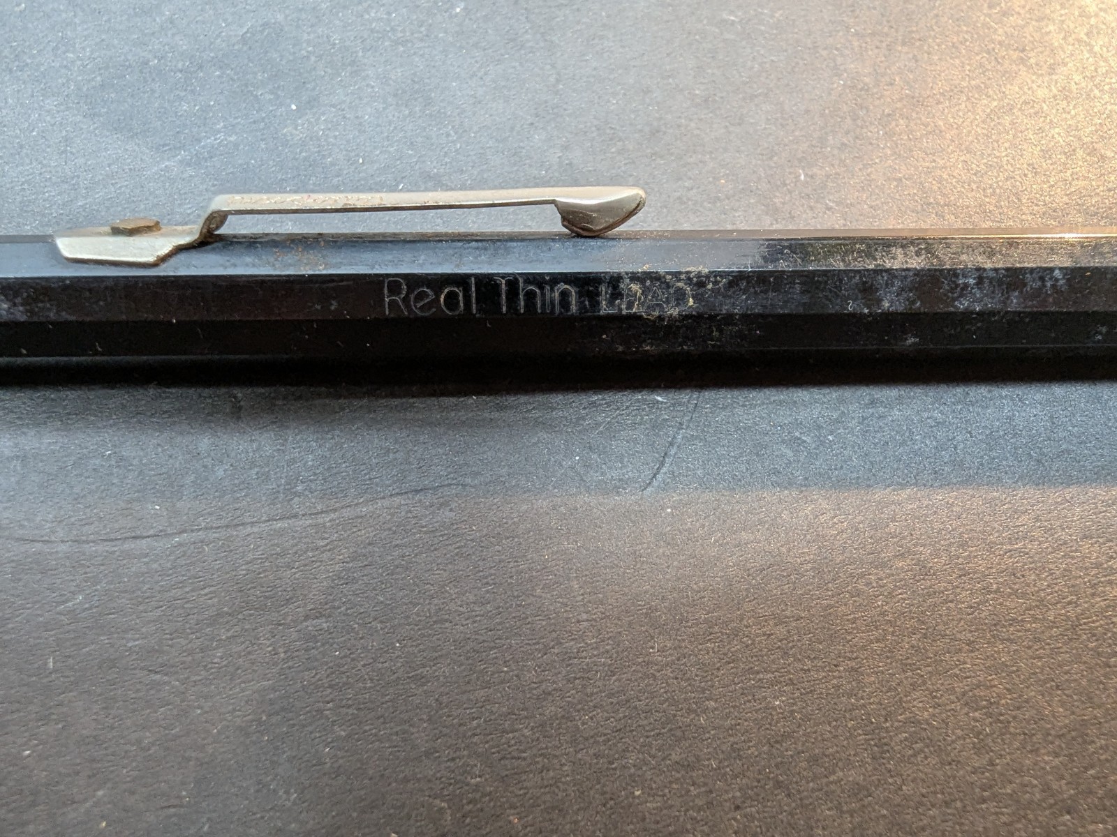 Autopoint Duo-Point 8B Black w/Black & Red Ends & Chrome Pencil Real Thin USA