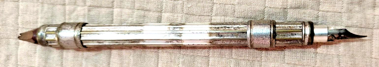 OLD DIP PEN & PENCIL COMBINATION , 11.4 CM LONG CLOSED