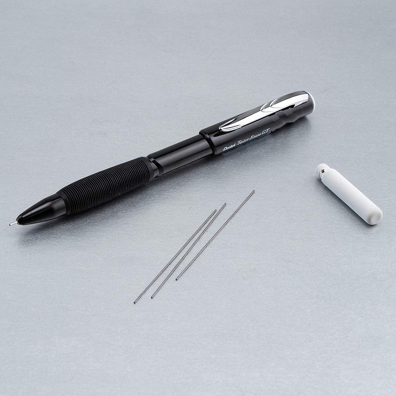 Pentel Twist Erase GT Mechanical Pencils Pack of 12 Black with Erasers
