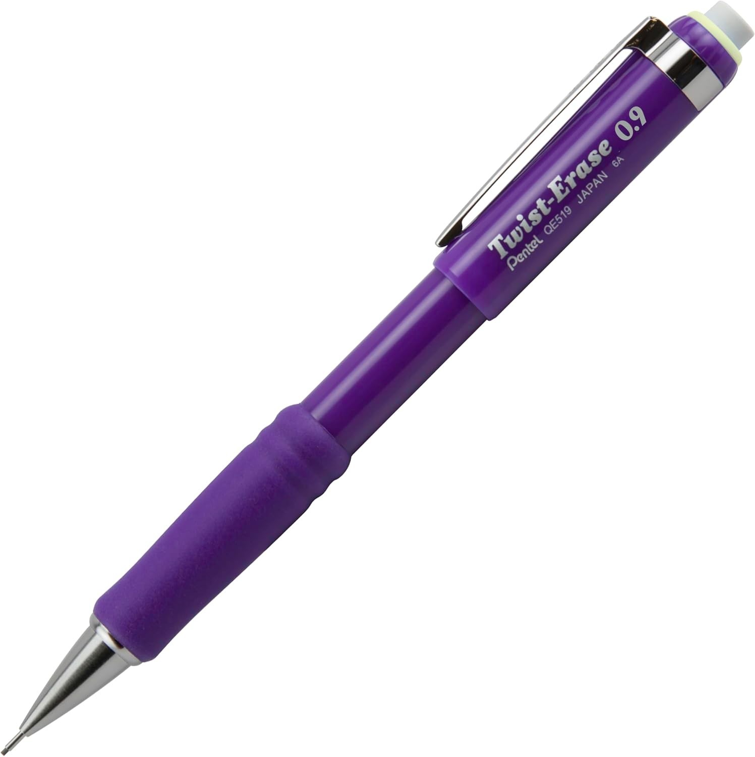 Twist-Erase III 0.9mm Mechanical Pencil, Violet Barrel, Pack of 4 – Bold Writing