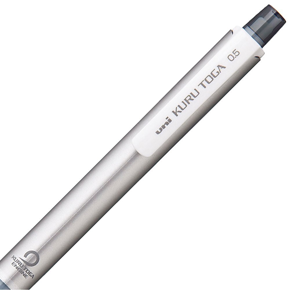 Uni Kurutoga Mechanical Pencil Standard, 0.5mm, 1 Count (Pack of 1), Silver