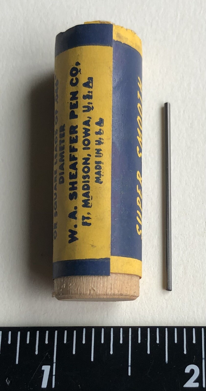 Vintage SHEAFFER Mechanical Pencil Lead INDELIBLE 1.18mm NOS 12pk Wood Tube USA