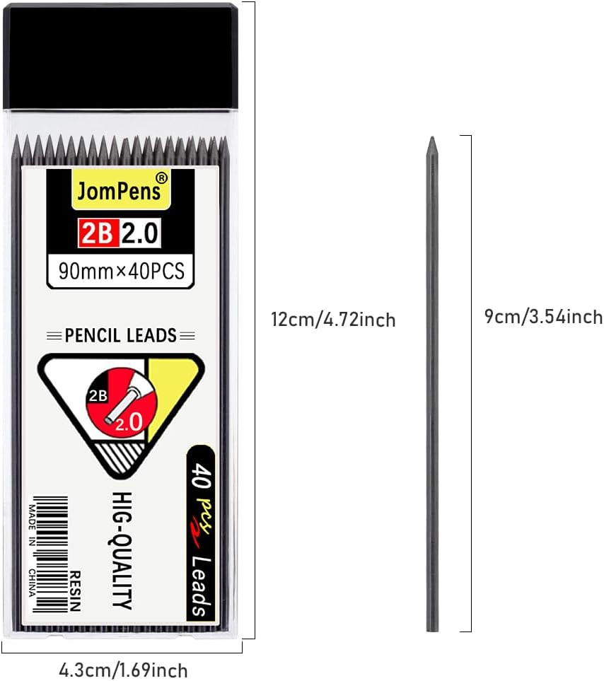 Silver Metal Mechanical Pencil Set, 2 Pencils + 2 Lead Refills + 2 Erasers, Mult