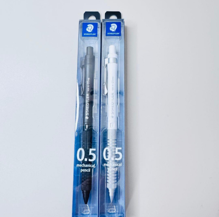 Staedtler Mechanical Pencil 925 15 Metal 0.5mm White & Black Set Of 2 Metal Grip