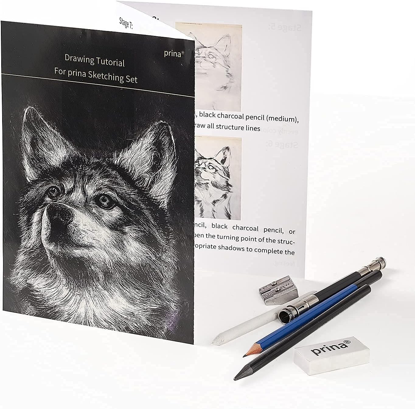 Prina 50 Pack Drawing Set Sketch Kit, Sketching 49 Piece Set, Multicolor
