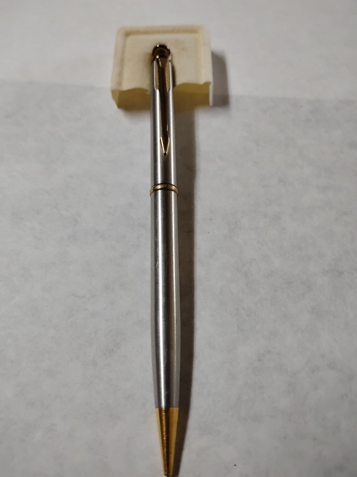 Parker Insignia Pencil Stainless Steel & Gold 0.5mm Click W Eraser Working #G0