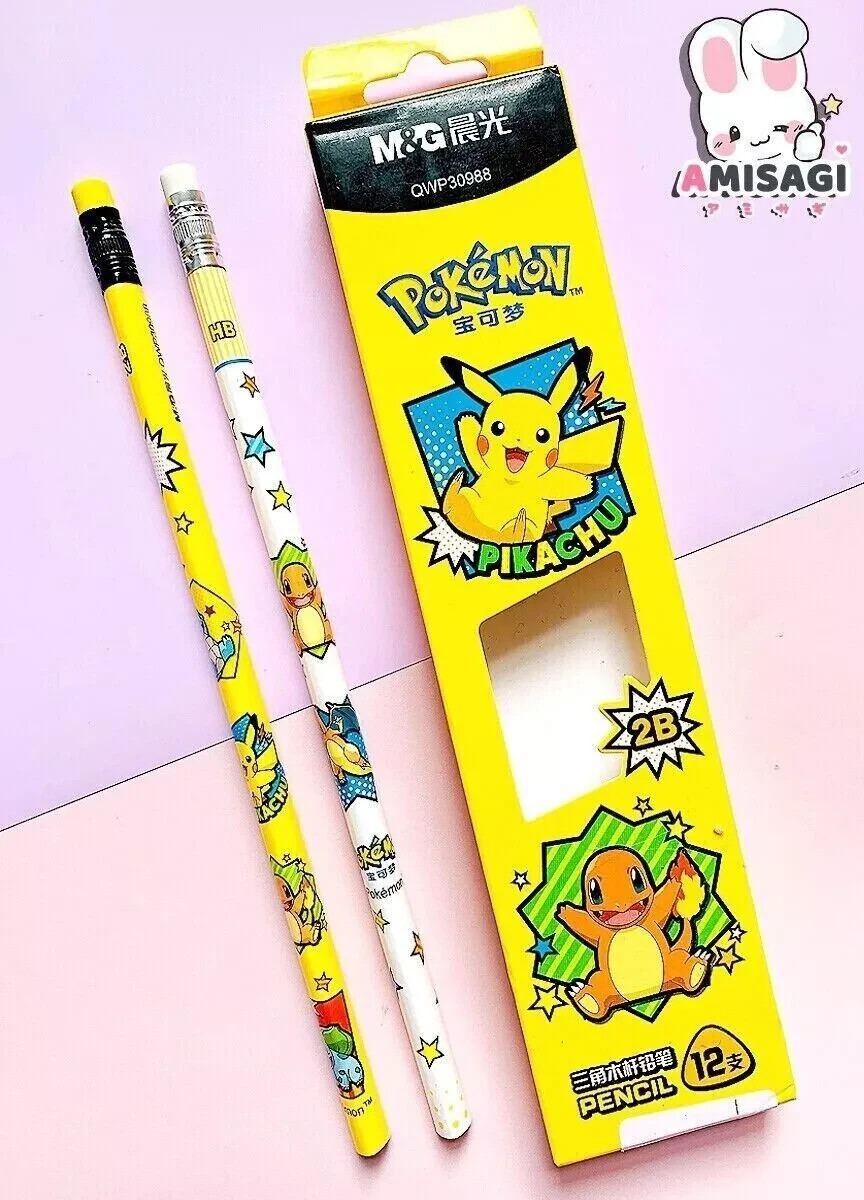 Pokemon – Pencil 2X Set Bulbasaur Pikachu Original Anime Manga Nintendo NEW