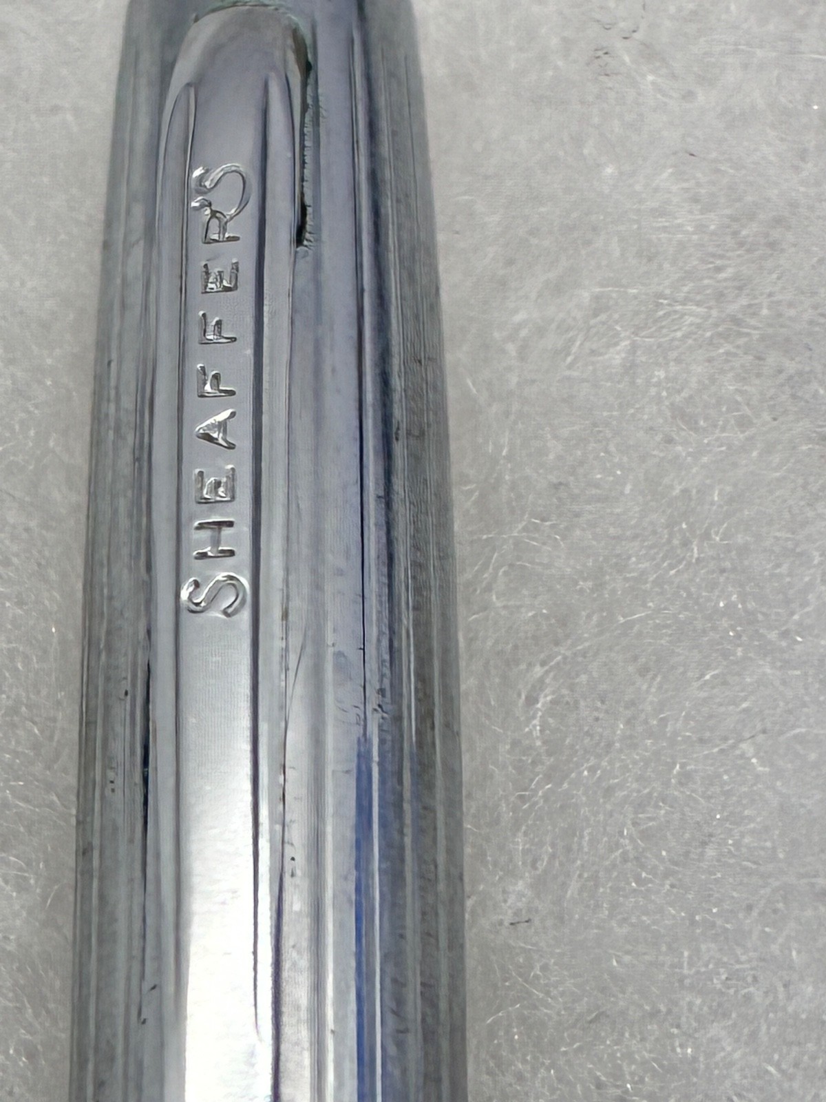 Vintage Scheaffer Mechanical Pencil Grey Barrel Silver Metal Cap