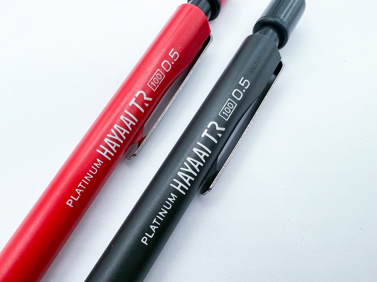 NOS platinum 2pcs Hayaai Sliding Sleeve Retractable MECHANICAL PENCIL Japan