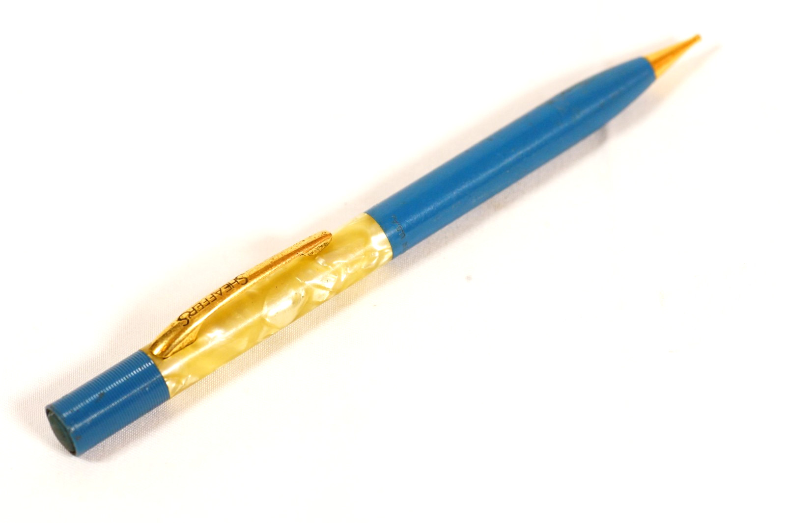 Vintage SHEAFFER’S Fineline Mechanical Pencil Baby Blue Marbled Celluloid