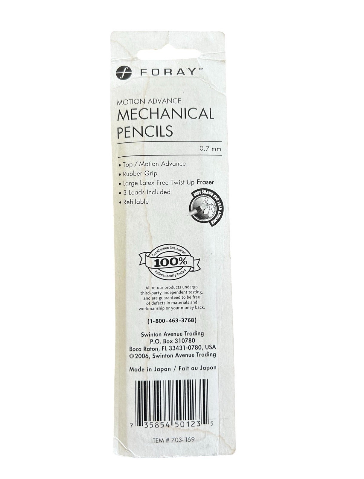 VTG 2006 Foray NOS Mechanical Pencils Two Pack X 2 Motion Advance Rubber Grip