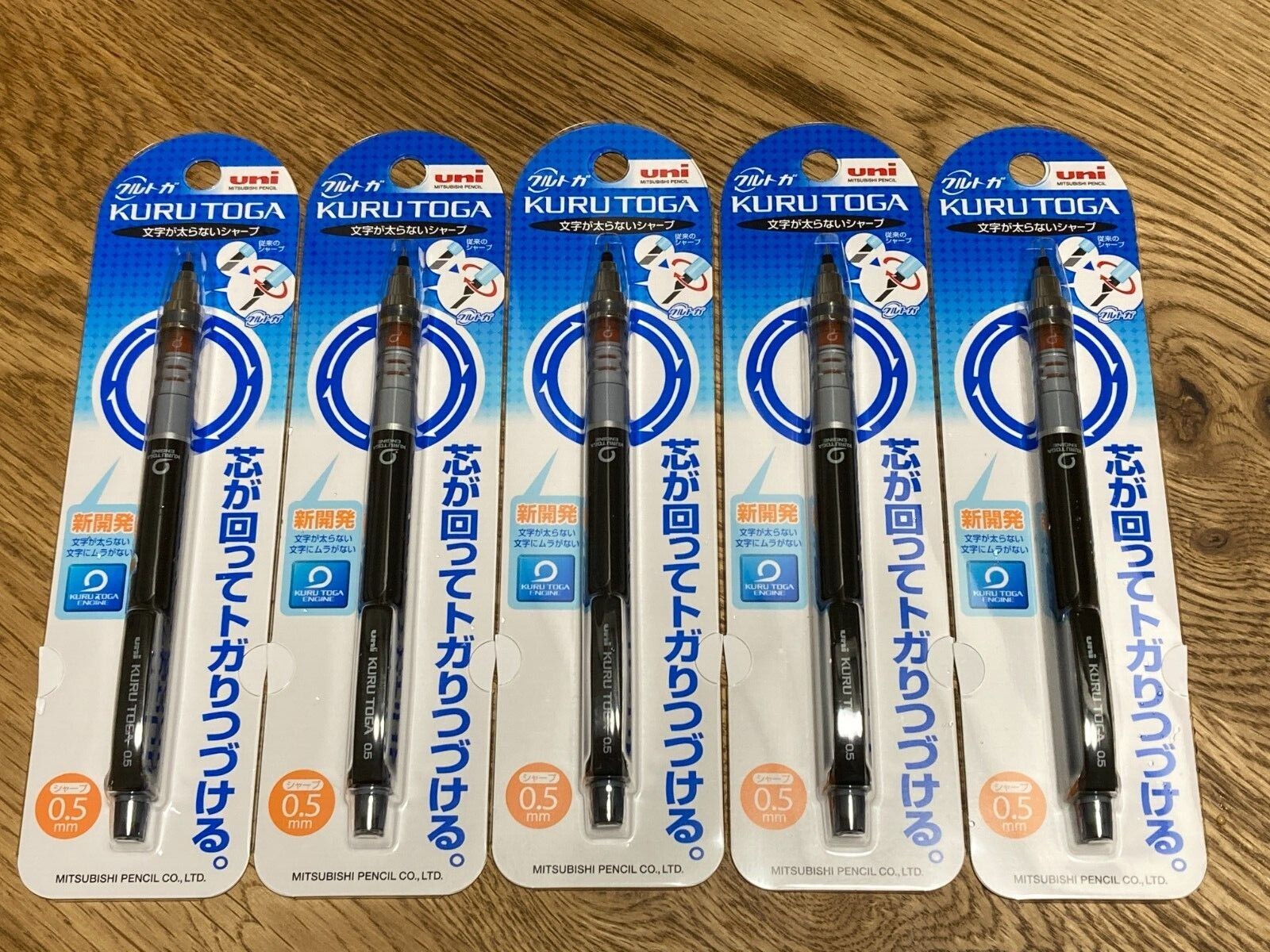 5 Sets Uni Mitsubishi Pencil Mechanical Pencil Kurtuga 0.5mm Black M54501 P.24