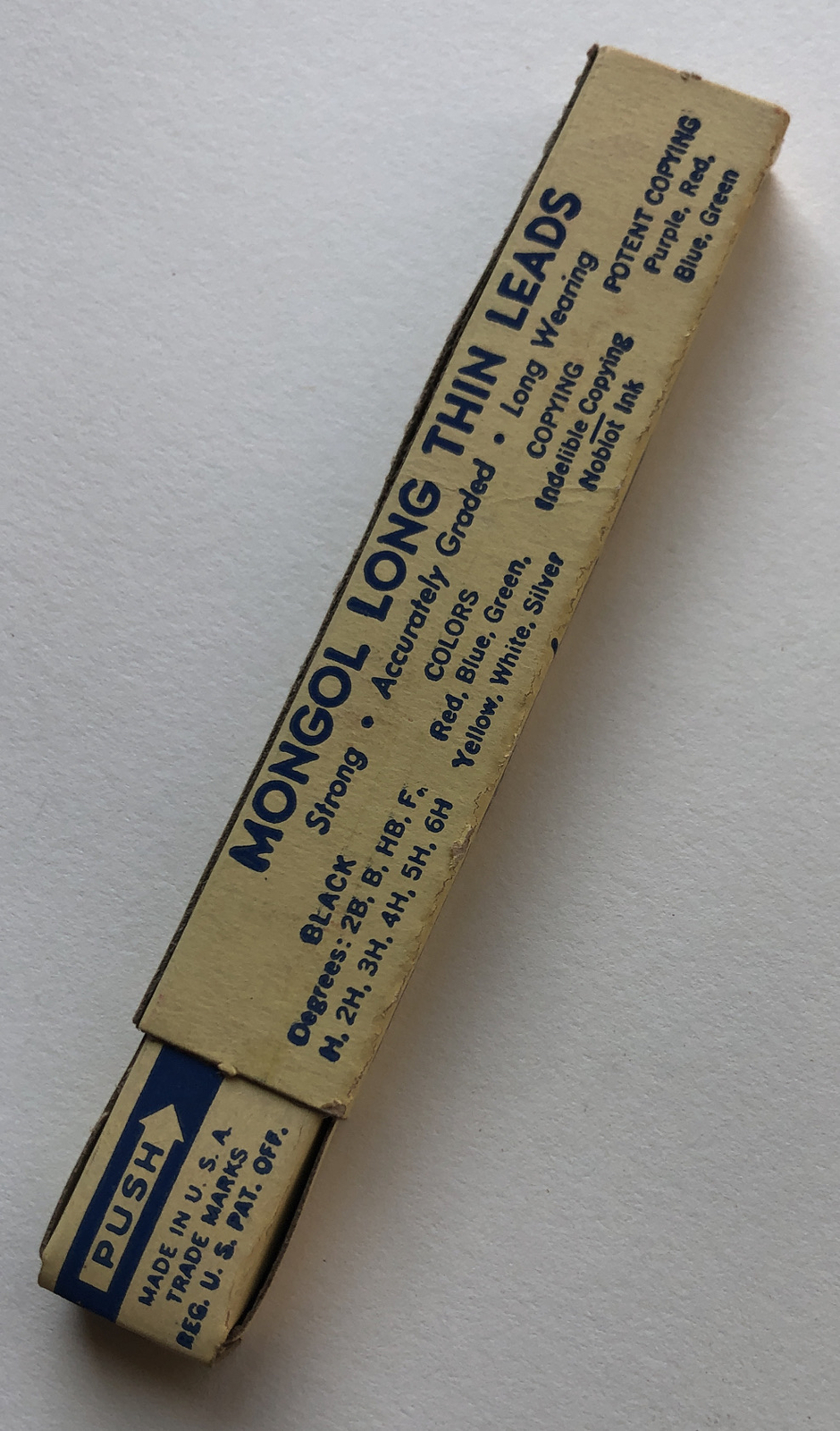 Vintage EBERHARD FABER Mongol RED Mechanical Pencil Lead 1.18mm 4″ NOS 6pk USA