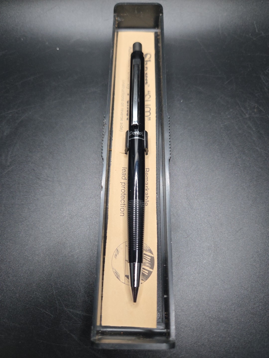 Vintage Black PENTEL Sharp “SLIM” Automatic Pencil 0.5mm Japan Retired Works