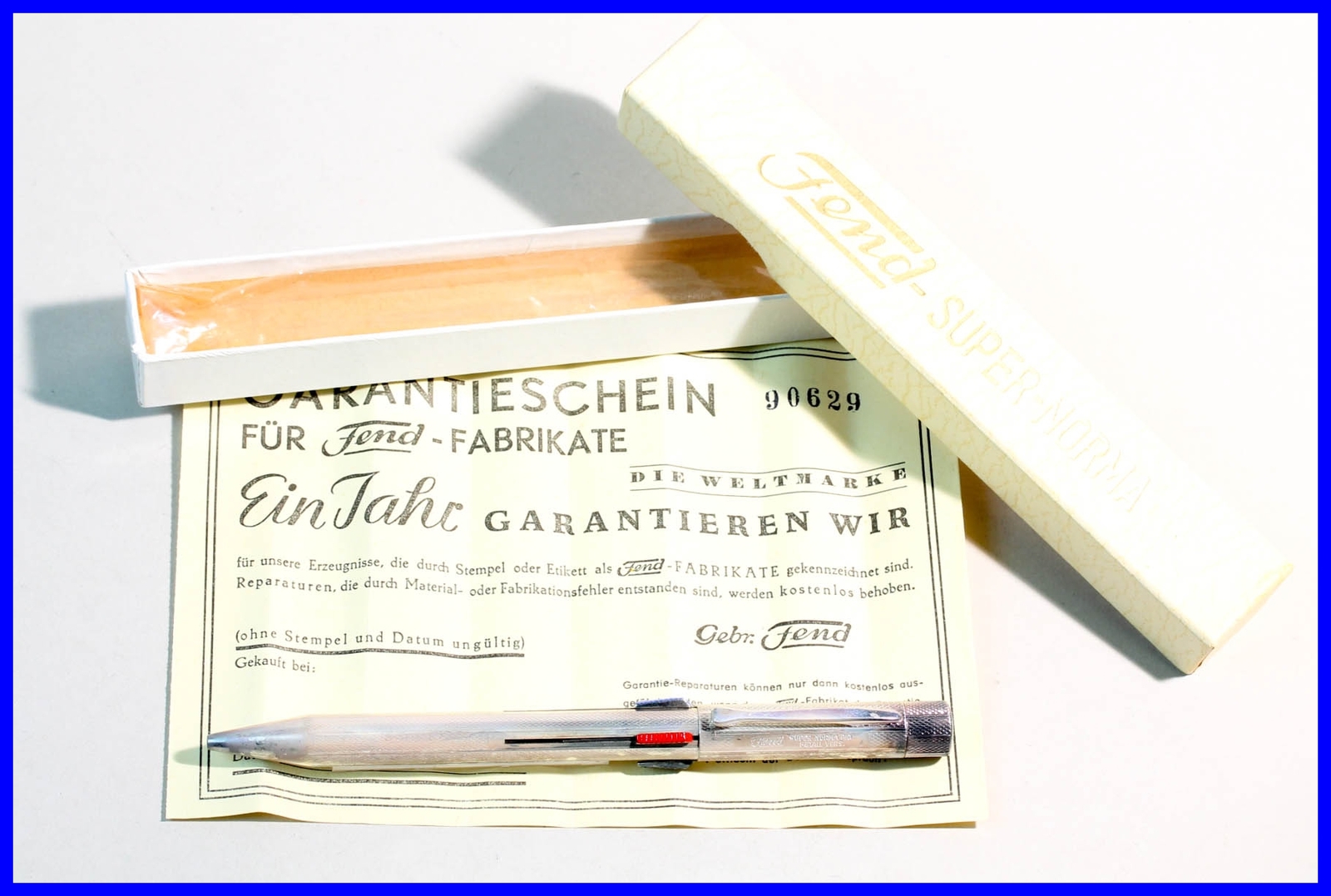 silver plated FEND SUPER NORMA all metal 4-color Pencil from the 1960ies MINT B