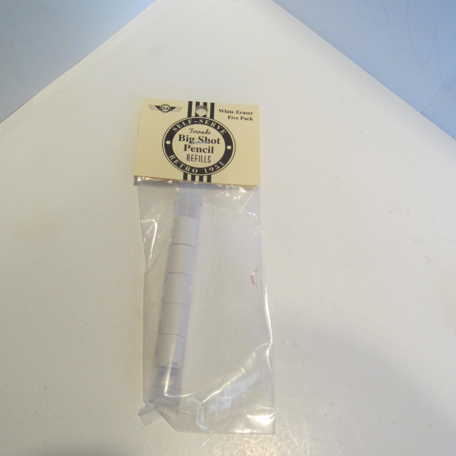 RETRO 51 BIG SHOT WHITE ERASERS REFILLS- 1 TUBE OF 5