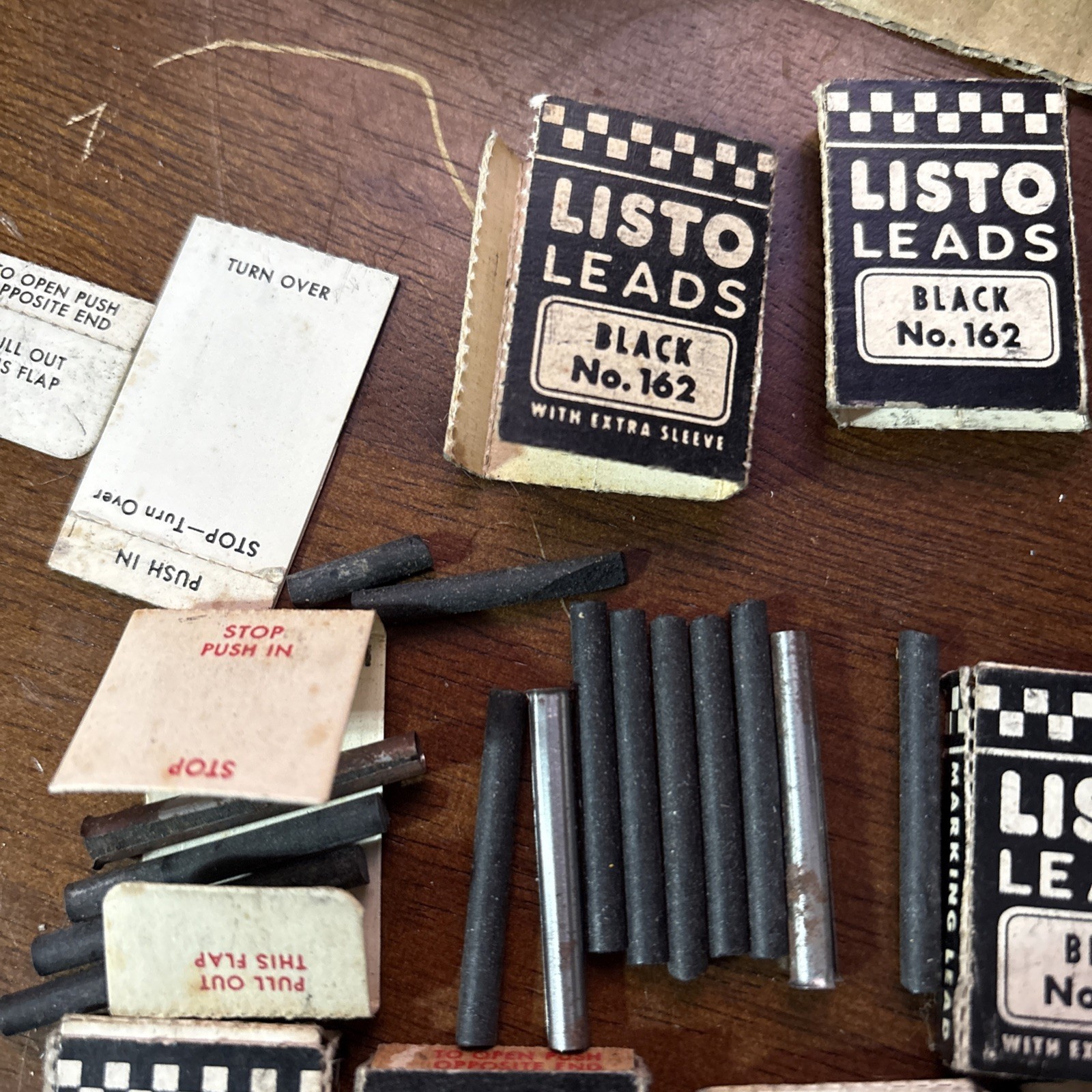 Listo Marking Leads Black No.162. 9 Boxes Plus Loose Pieces. Read Description