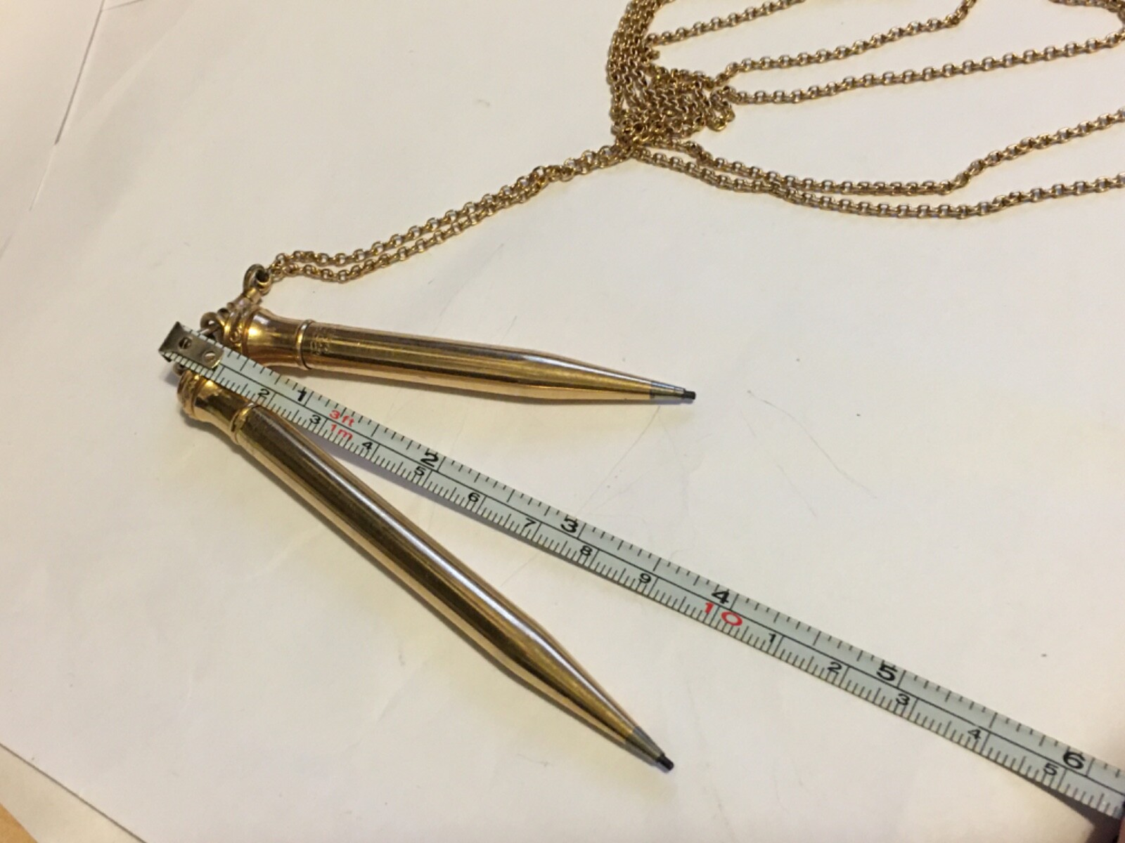 Vintage- 2 Wahl Eversharp Gold Filled Mechanical Pencils On A Long 26″ Chain
