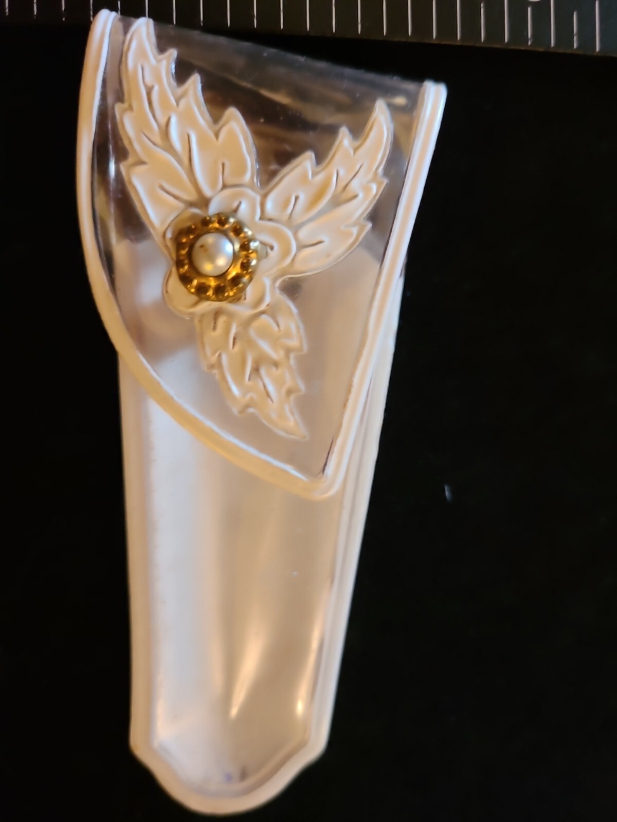 Vintage Mini Mechanical Lead Pencil In Case Goldtone With Faux Pearl Pencil