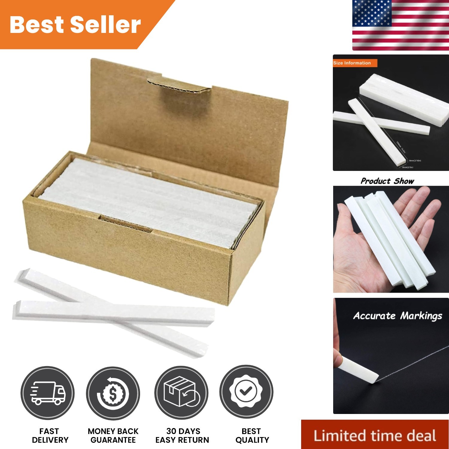 Flat White Soapstone Pencils – 27 Pack for Excellent Marking Precision