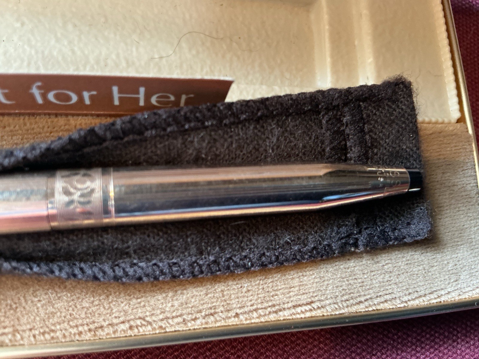 Vintage Cross Mechanical Pencil In Original Case 14Karat GF “ForHer” WithLeather