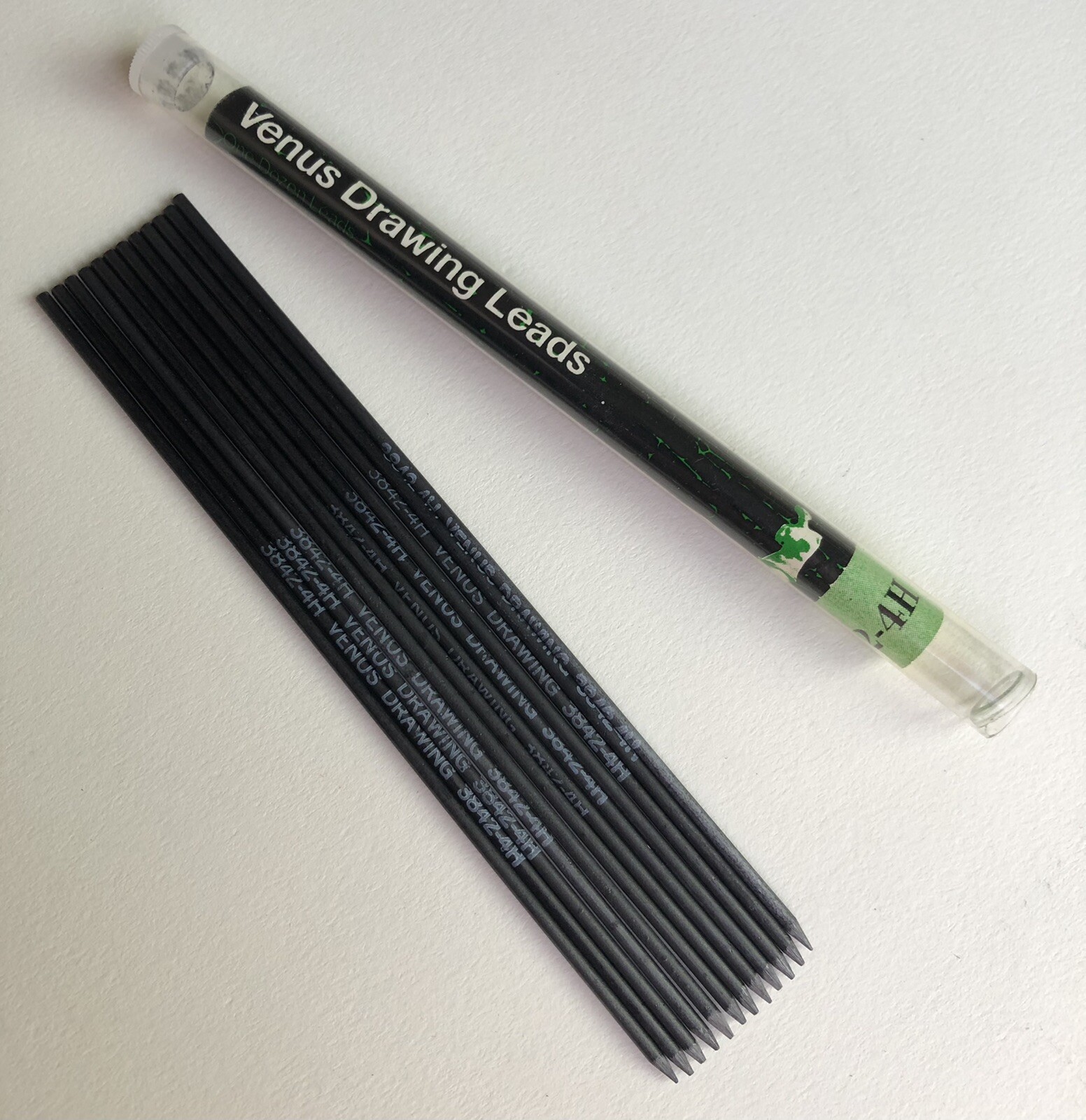 Vintage Faber Castell VENUS 3842 Drawing 2mm 4H Leads NOS Tube Of 12 NJ USA