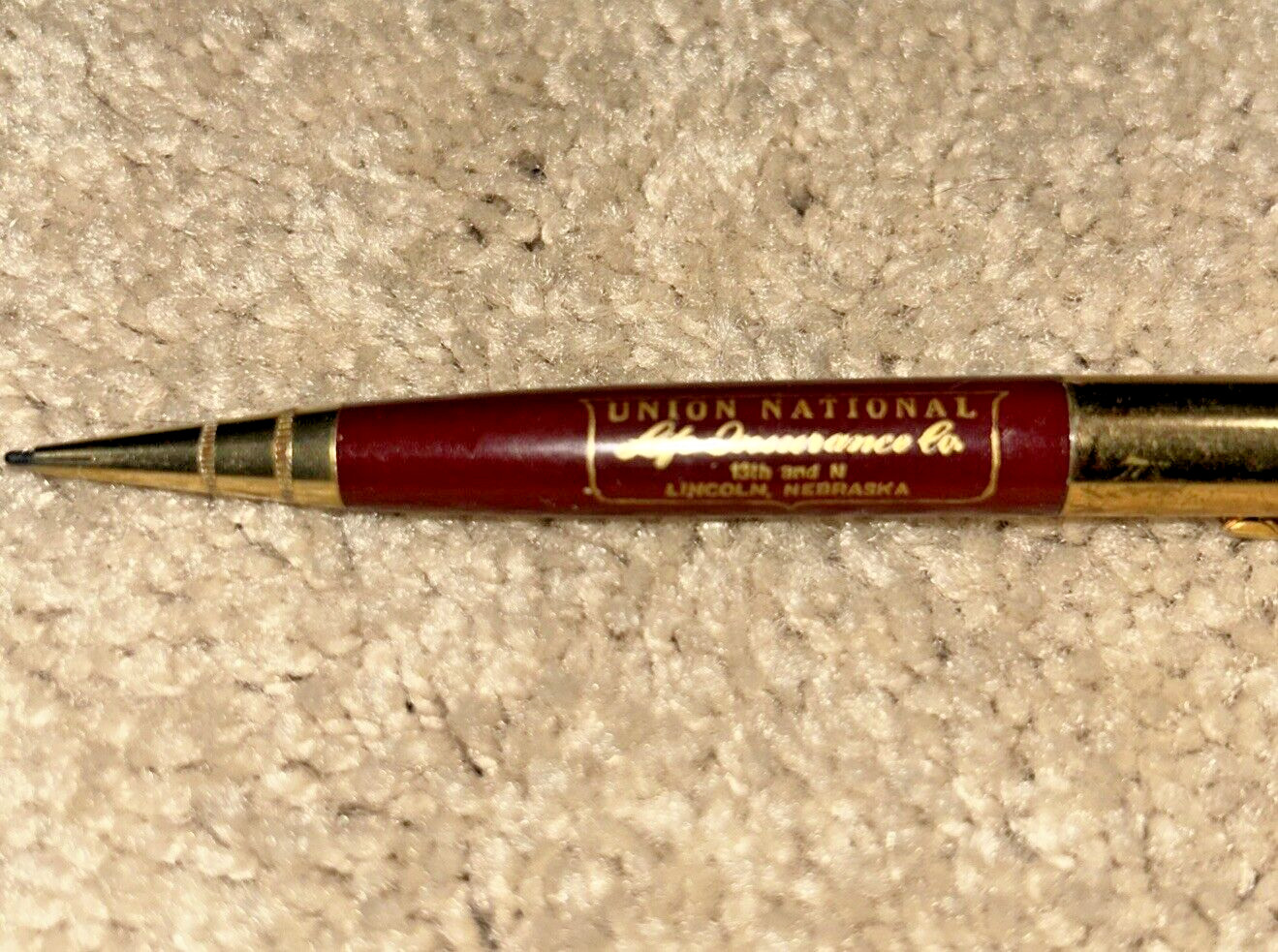 Vintage UNION NATIONAL LIFE INSURANCE MeChanical Pencil LINCOLN NEBRASKA
