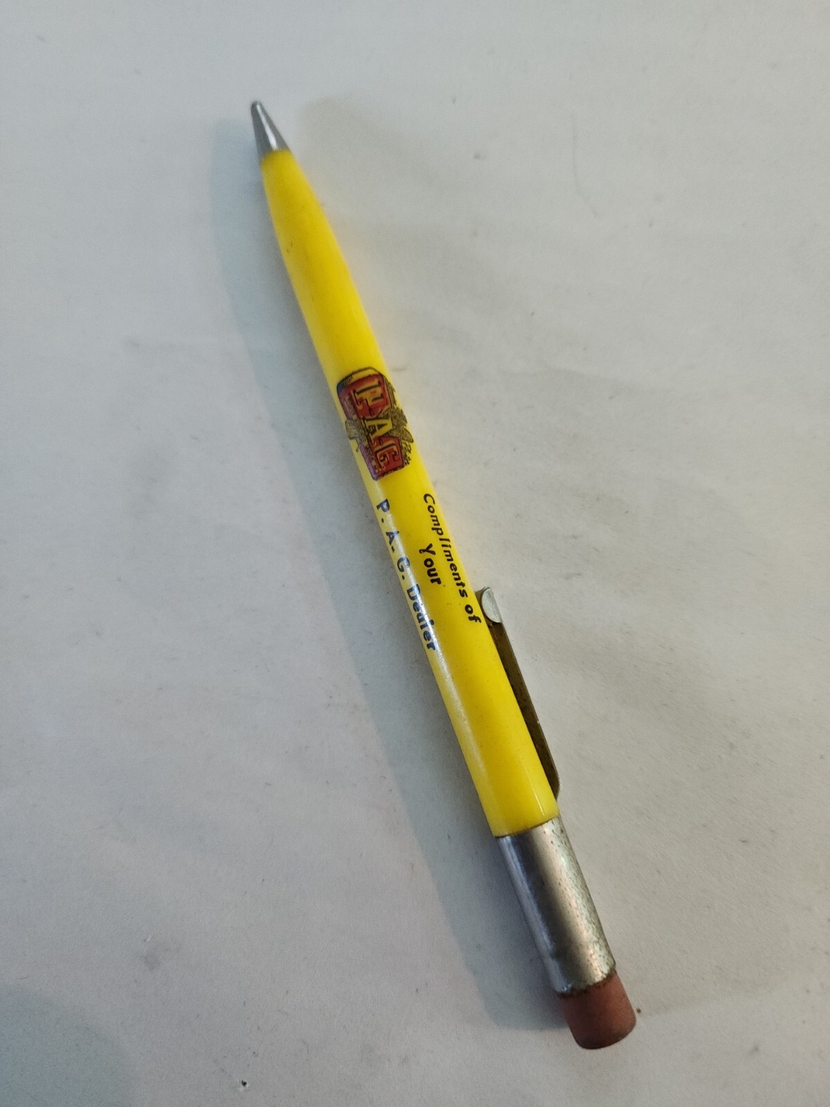 Vintage Mechanical Pencil Compliments of Your P-A-G Dealer PAG Pfister A63