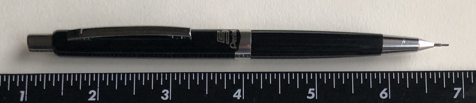 Vintage PENTEL 5 Mechanical Pencil .5mm Lead Black Barrel Chrome Trim Japan
