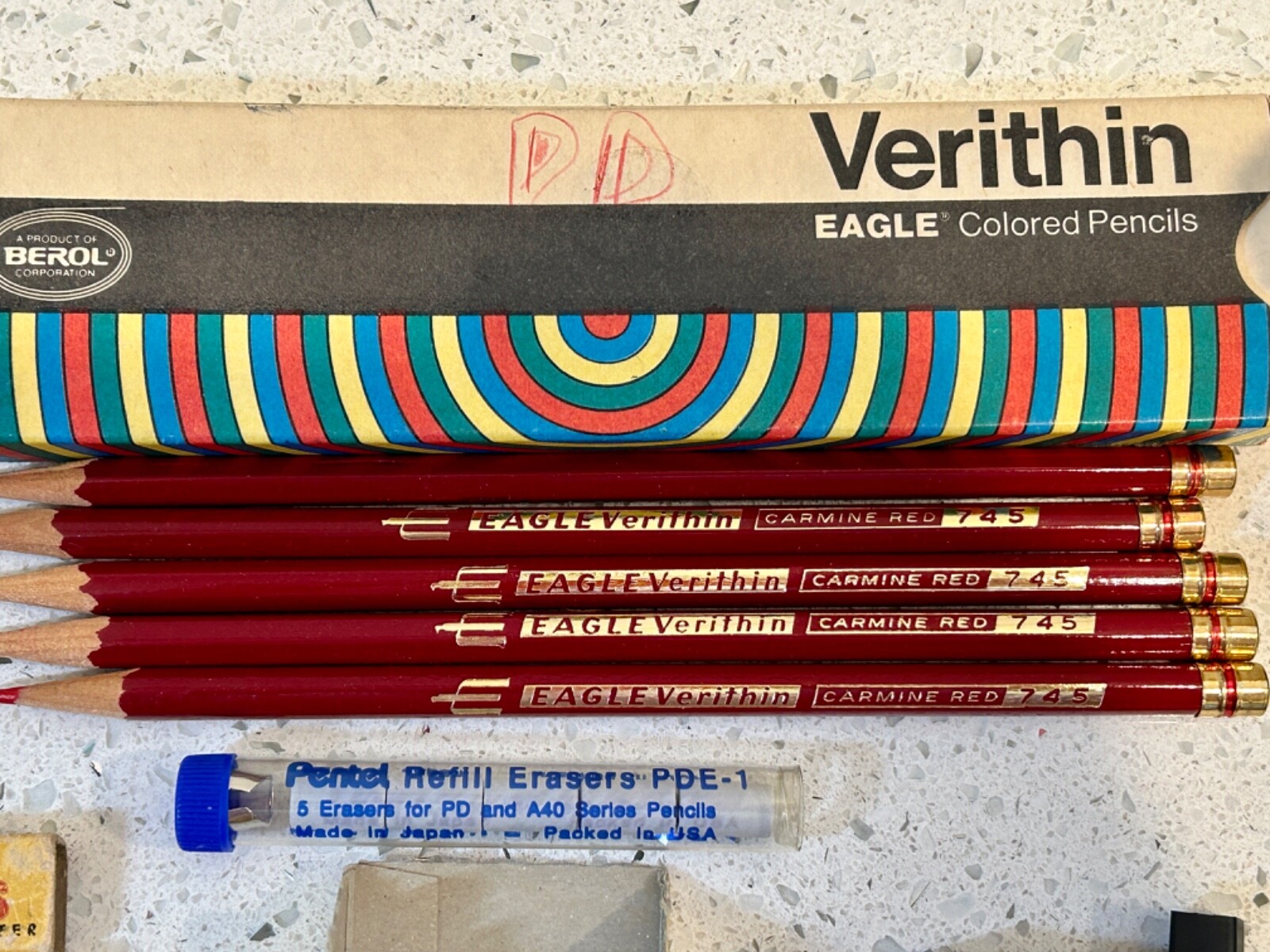 Pentel 0.5mm Hi-Polymer & Super Refill Pencil Leads 6 Full Tubes in Orig. Box